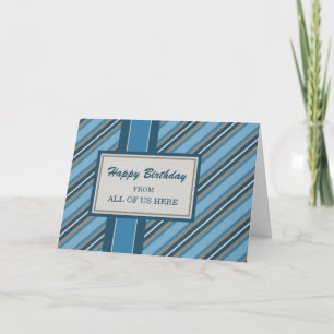 Blue Stripes Business de groupe Carte d'anniversai