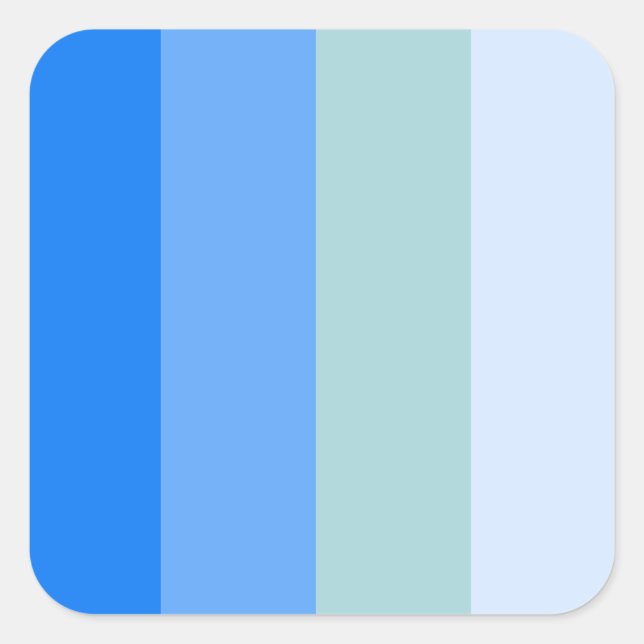 Blue Stripes Maritime Quadratischer Aufkleber (Vorderseite)