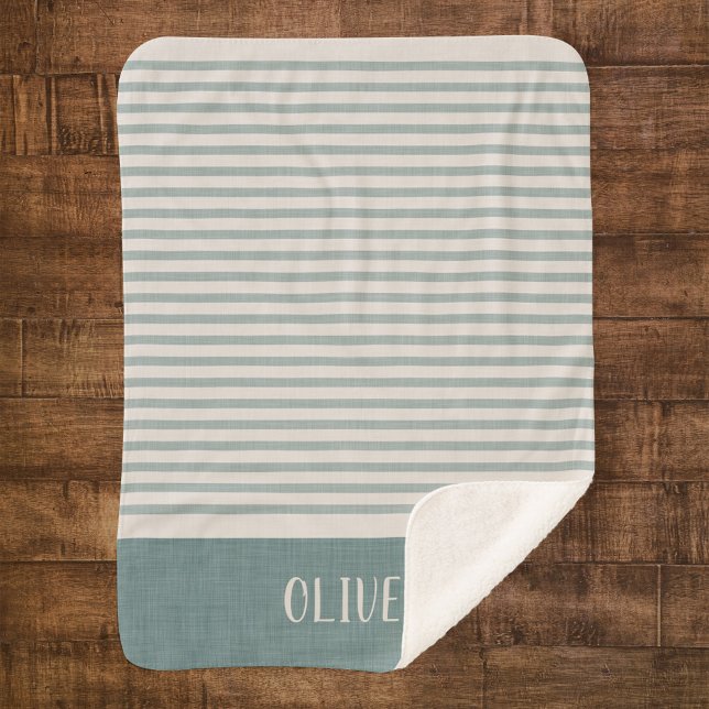 Blue Stripes Name Monogram | Bauernhof Sherpadecke (Von Creator hochgeladen)