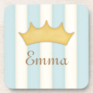 Blue Stripes Personalisiert Name Prince oder Princ Getränkeuntersetzer