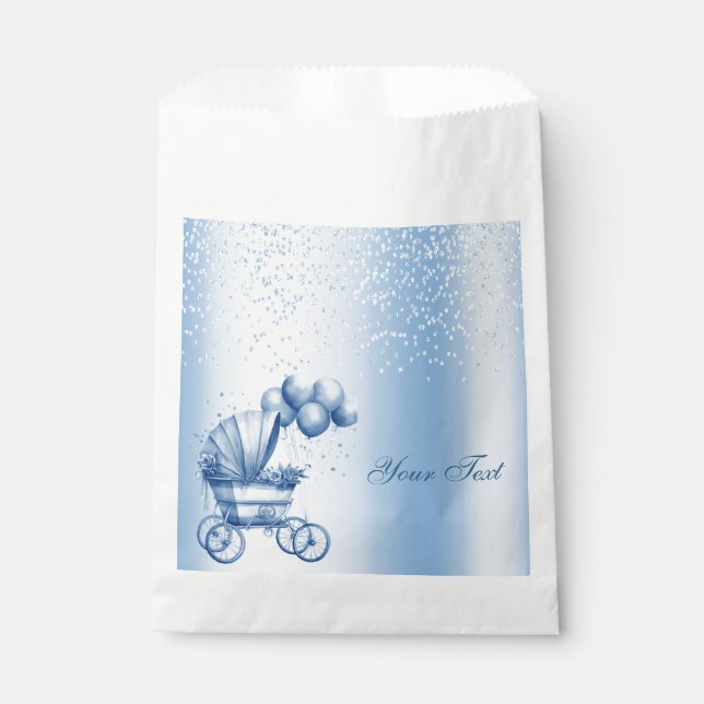 Blue Stroller Favor Bag Geschenktütchen (Vorderseite)