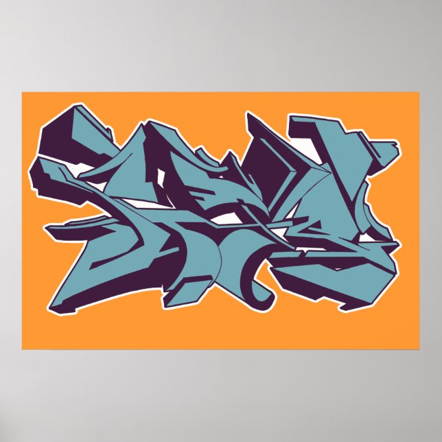 Blue STYLE Graffiti Poster (Vorne)