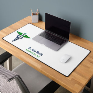 Blue Stylish Médicale Caduceus Green Wings Cross
