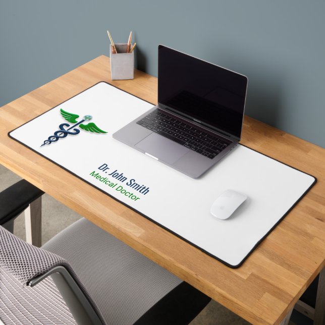 Blue Stylish Médicale Caduceus Green Wings Cross (Bureau 2)
