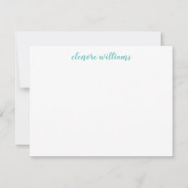 Blue Stylish Modern Elegante Girly Script Mitteilungskarte
