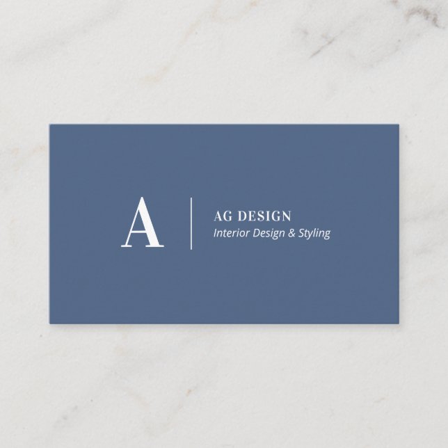 Blue Stylish Modern Minimal Business Cards Visitenkarte (Vorderseite)