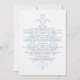 Blue Subtile Damask Information Card Einladung