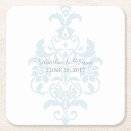 Blue Subtile Damask Paper Untersetzer