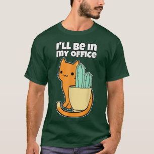 Blue Succulent Cacti und Orange Cat Ich werde in m T-Shirt