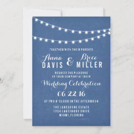 Blue Summer String Light Wedites Einladung