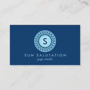 BLUE SUN LOGO MONOGRAM III für YOGA STUDIO Visitenkarte