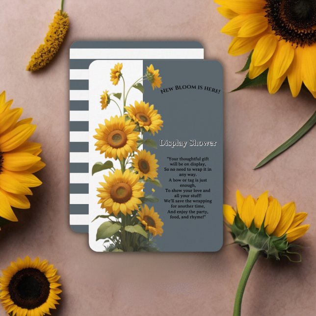 Blue Sunflower Baby Dusche Begleitkarte (Von Creator hochgeladen)