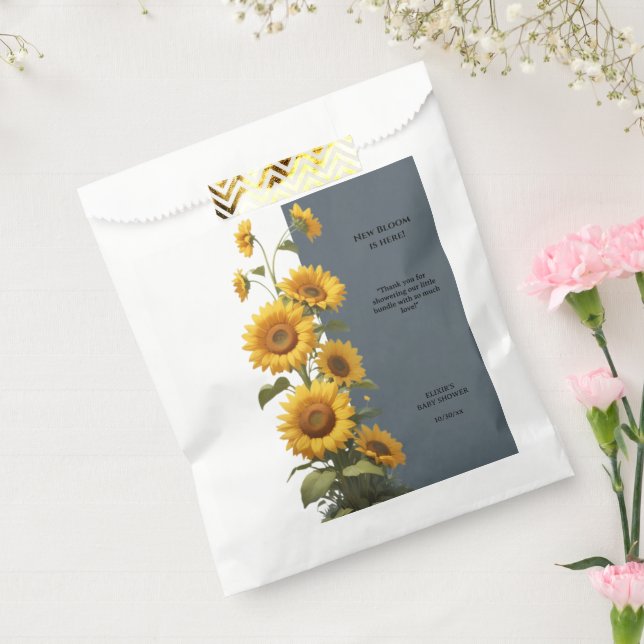Blue Sunflower Baby Dusche Geschenktütchen (Versiegelt)