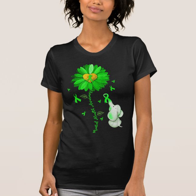 Blue Sunflower Elephant Outfit verbreitet psychisc T-Shirt (Vorderseite)