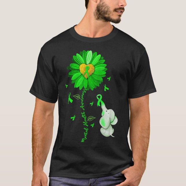 Blue Sunflower Elephant Outfit verbreitet psychisc T-Shirt (Vorderseite)