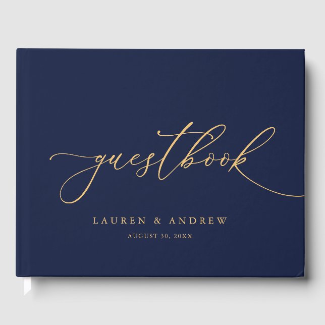 Blue & Sunflower Gold 1 Wedbook Gästebuch (Vorderseite)