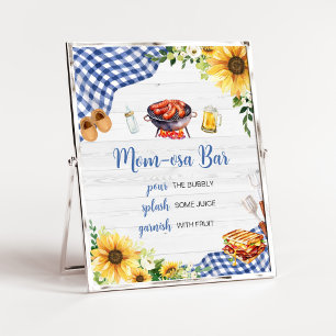 Blue Sunflower GRILLEN Baby Dusche Mama Osa Bar Poster