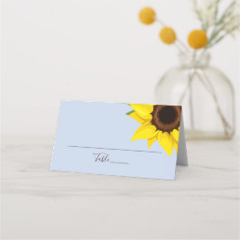 Blue Sunflower Themed Guest Place Table Card Platzkarte