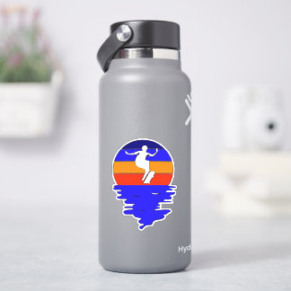 Blue Sunset Skateboard 4" Kiss Cut Vinyl Sticker