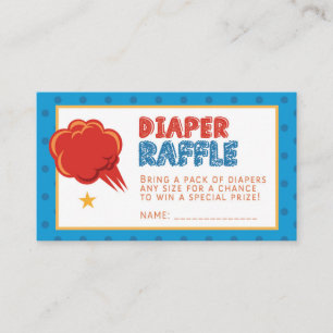 Blue Super Baby Diaper Raffle Ticket Begleitkarte