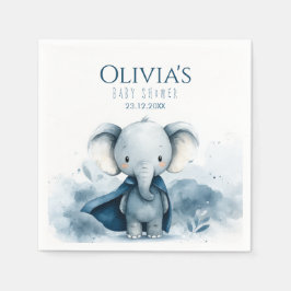 Blue Superhero Elephant Baby Duschpapier Napkin Serviette