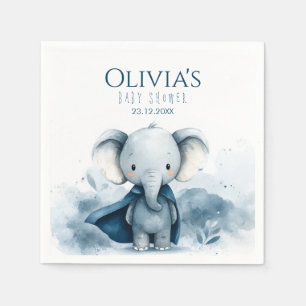 Blue Superhero Elephant Baby Duschpapier Napkin Serviette