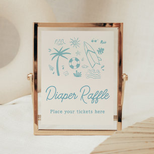 Blue Surf Baby on Board Baby Duschdusche Windelwan Poster