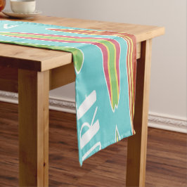 Blue Surfboard Table Runner Kurzer Tischläufer