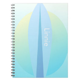 Blue Surfing Ombre Sun Name Notebook Notizblock