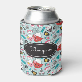 Blue Sushi Pattern Kawaii Dosenkühler