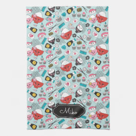 Blue Sushi Personalisiertes Niedliches Muster Geschirrtuch
