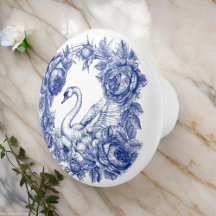 Blue Swan Rose Floral Border