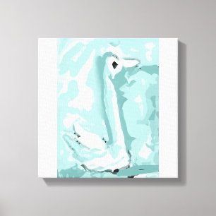 Blue Swan Stretched Canvas Print Leinwanddruck