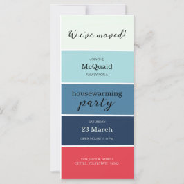 Blue Swatch House Erwärmung Party Einladung