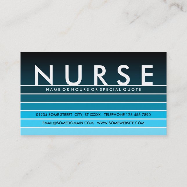Blue Swatch NURSE Visitenkarte (Vorderseite)