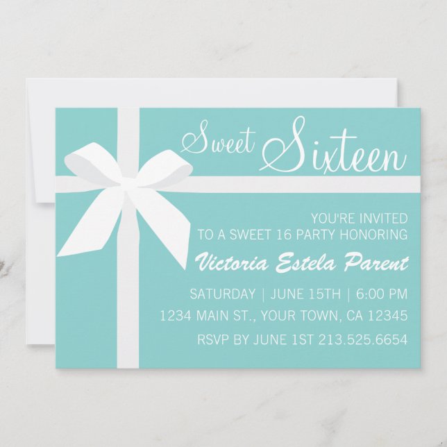 Blue Sweet 16 Invitation (Devant)