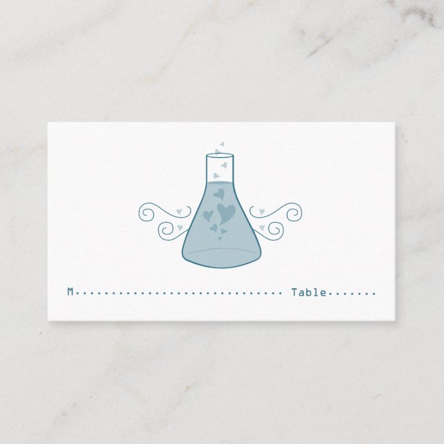 Blue Sweet Chemistry Platzkarte (Vorderseite)