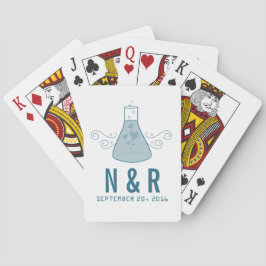 Blue Sweet Chemistry Wedding Cards Spielkarten