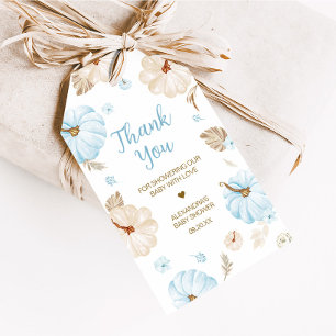 Blue Sweet Little Pumpkin Fall Baby Fevor Tags Geschenkanhänger