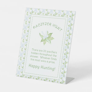 Blue Sweet Pea Boy Schnuller Hunt Baby Dusche Sockelschild