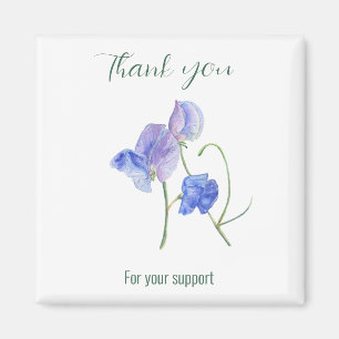 Blue Sweet Pee Blume Vielen Dank für Ihre Unterstü Magnet
