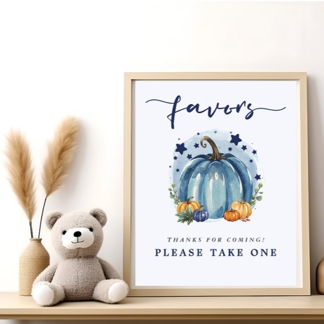 Blue Sweet Pumpkin Baby Boy Shower hier Poster (Von Creator hochgeladen)