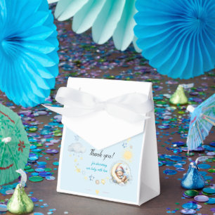 Blue Sweet Teddy Bär auf dem Mond Baby Boy Dusche Geschenkschachtel