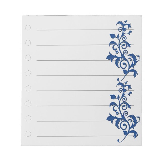Blue Swirl Notepad Notizblock (Vorderseite)
