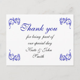 Blue Swirl - Vielen Dank Postkarte