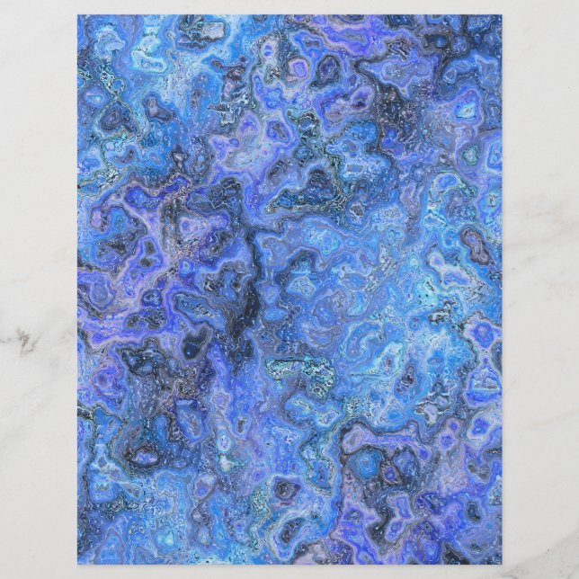 Blue Swirly Marble Bulk Scrapbook Paper Pages Flyer (Vorne)