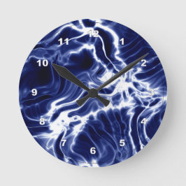 Blue swirly pattern  runde wanduhr