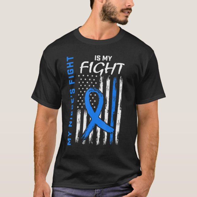 Blue T2 Niece Typ 2 Diabetes Awareness American F T-Shirt (Vorderseite)