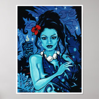 'Blue Tabu' Art Poster Print