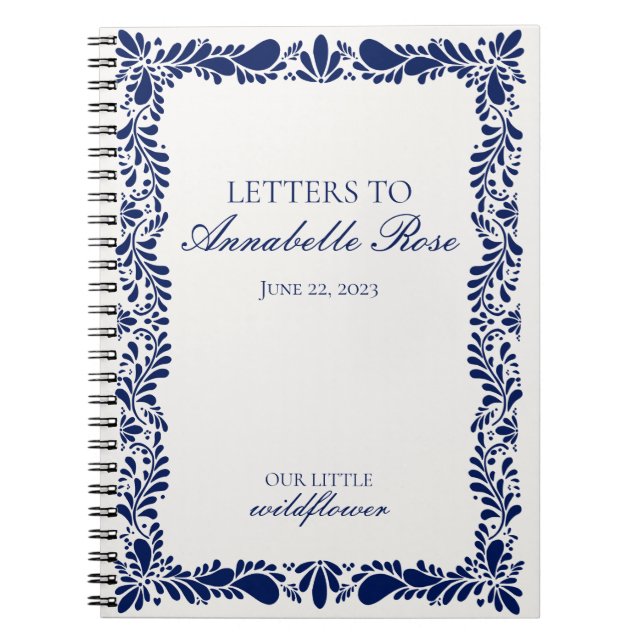 Blue Talaver Tile Fiesta Letters to Birthday Girl Notizblock (Vorderseite)